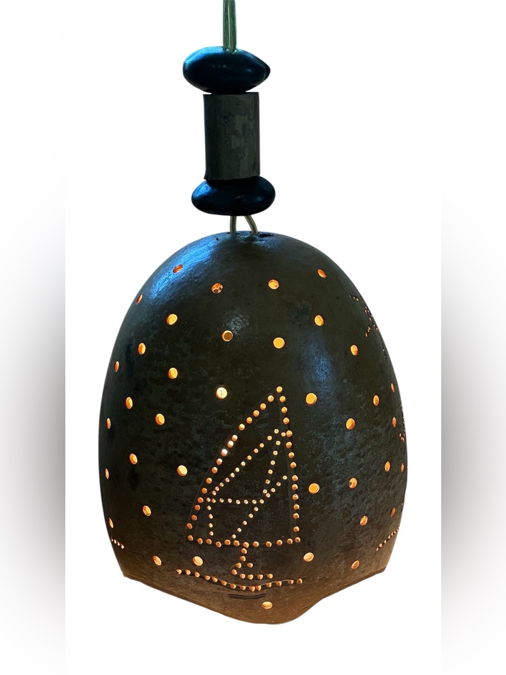 HANDMADE HANGING CARVED GOURD LAMP